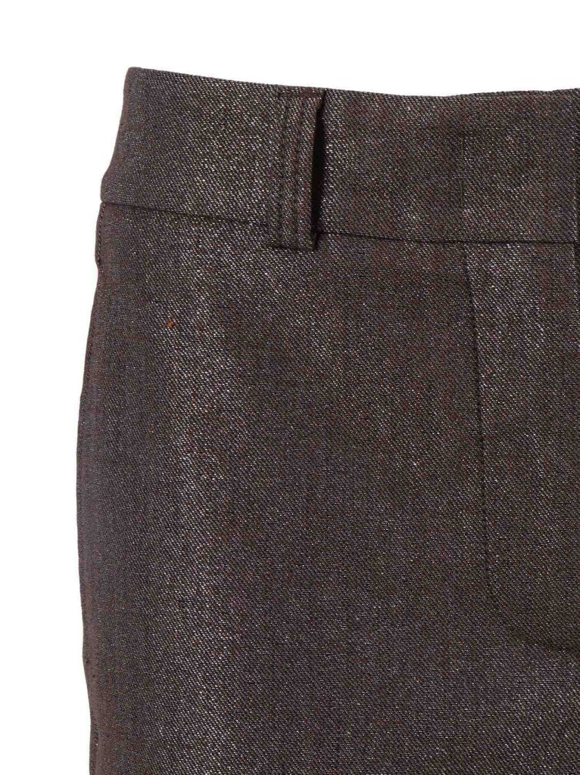 Peserico Metallic Straight-Leg Pants