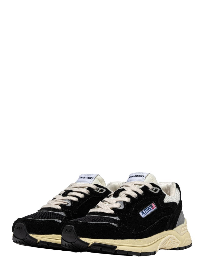 Autry Black Suede Sneakers With Silver Accents