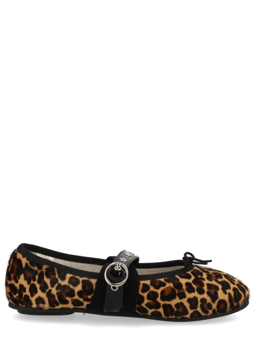 Repetto Multicolor Ballet Twist Leopard Calfskin Flats