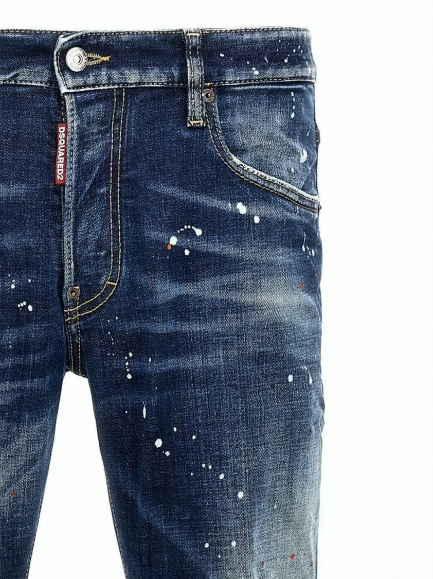 Dsquared2 Distressed Dark Blue Slim Fit Denim Pants