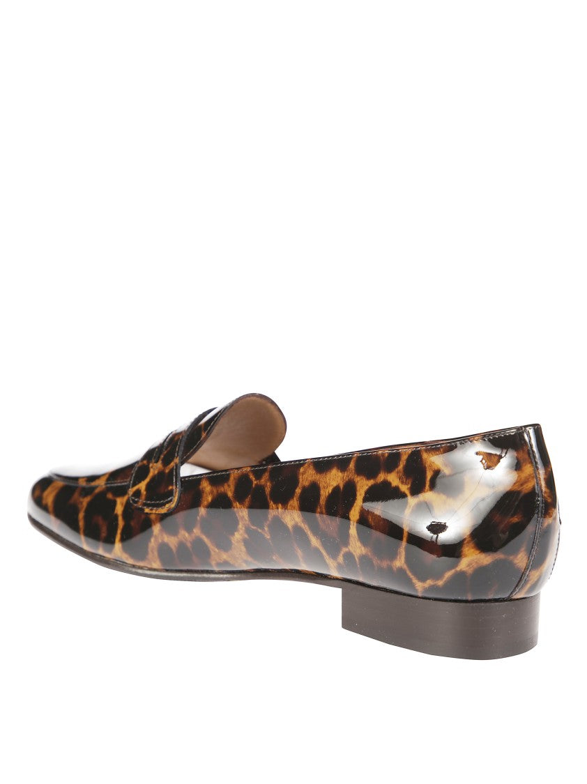 Carel Leopard Print Block Heel Loafers
