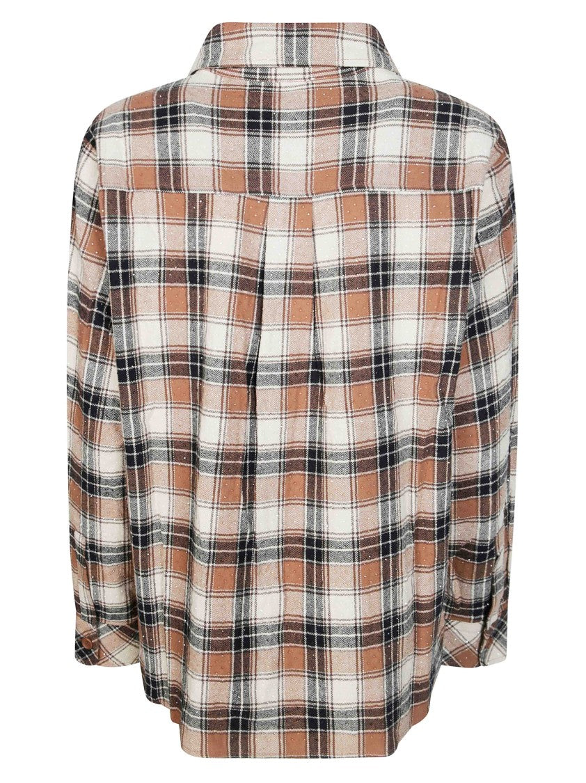 Parosh Plaid Textured Button-Down Cotton Shirt