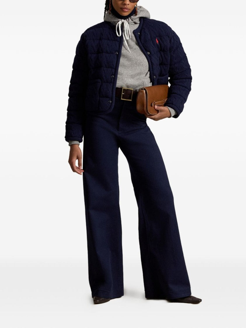 Polo Ralph Lauren Cable-Knit Textured Quilted Snap-Button Jacket