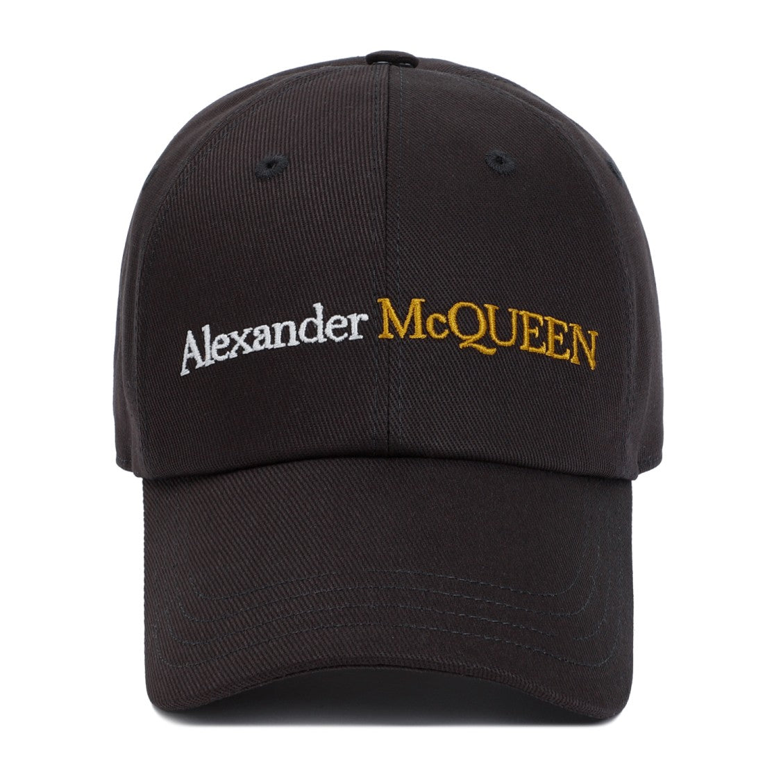 Alexander Mcqueen Classic Logo Bicolor Black Gold Cotton Hat