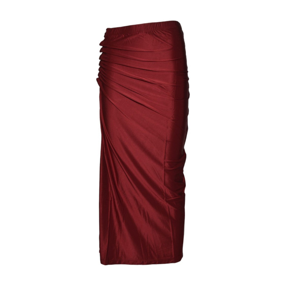 Rabanne Rabanne Red Viscose Draped Maxi Skirt