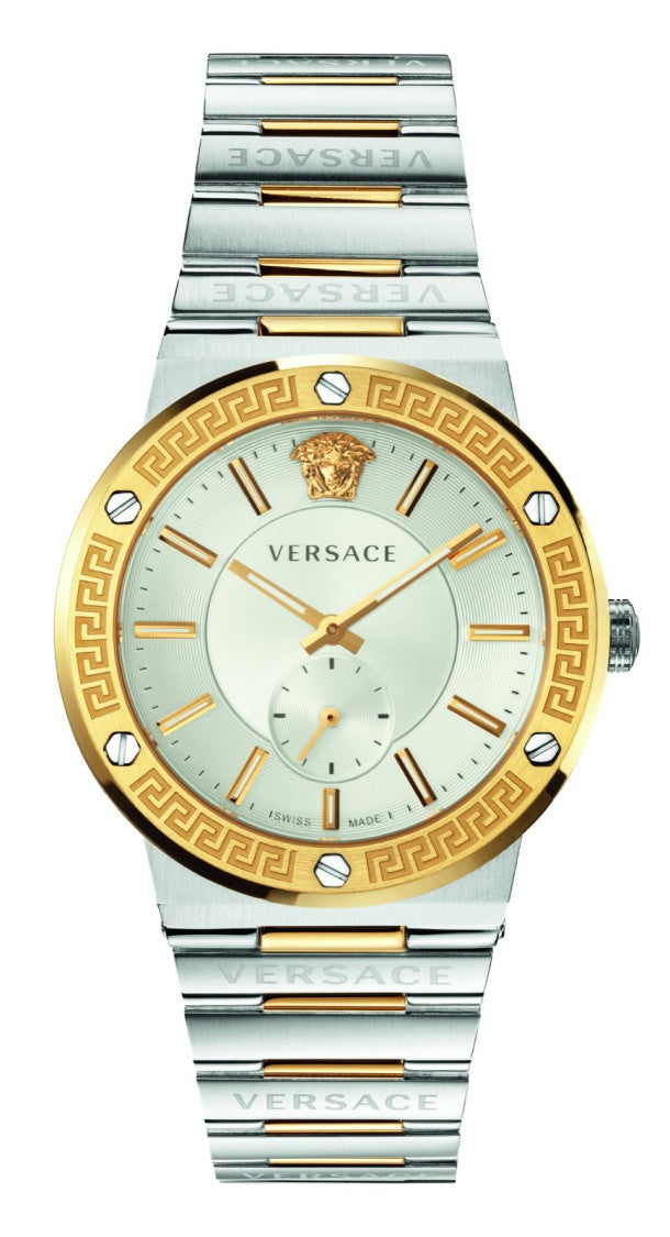 Versace Greca Logo Swiss-Made Quartz Watch With Two-Tone Finish