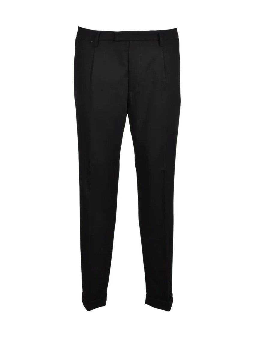 Officina 36 Black Polyester Viscose Wool Elastane Men Suit