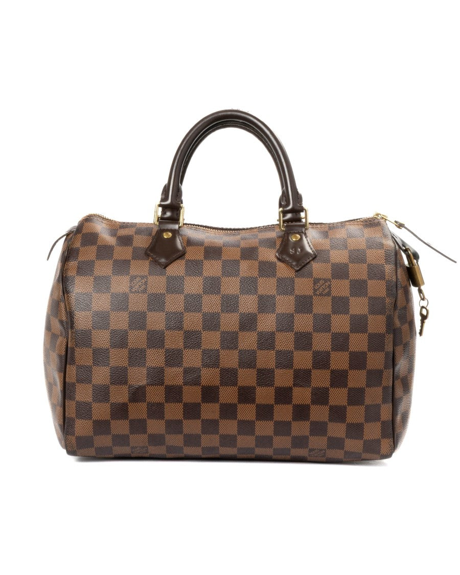 Louis Vuitton Brown Damier Ebene Canvas Speedy 30 Handbag
