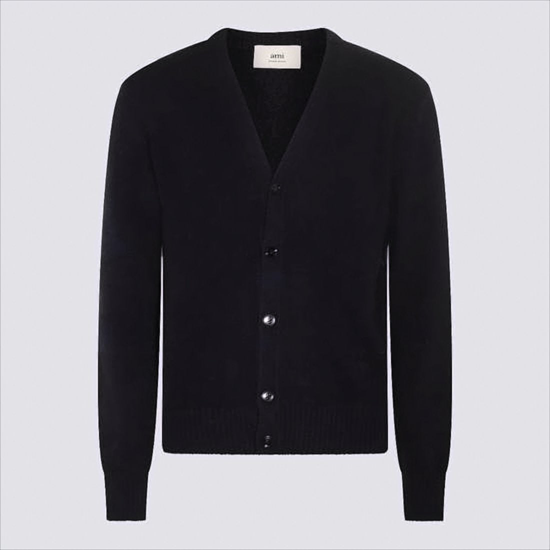 Ami Paris Classic V-Neck Cashmere And Wool Cardigan
