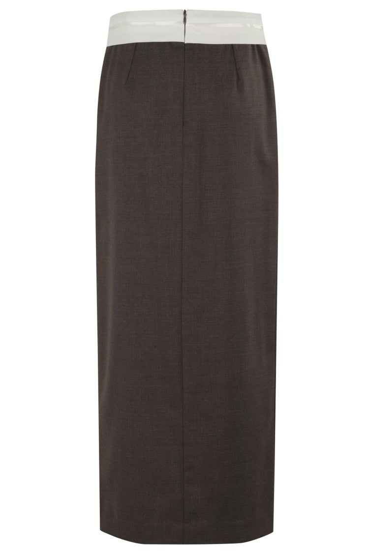 Erika Cavallini Midi Skirt With Contrasting Waistband
