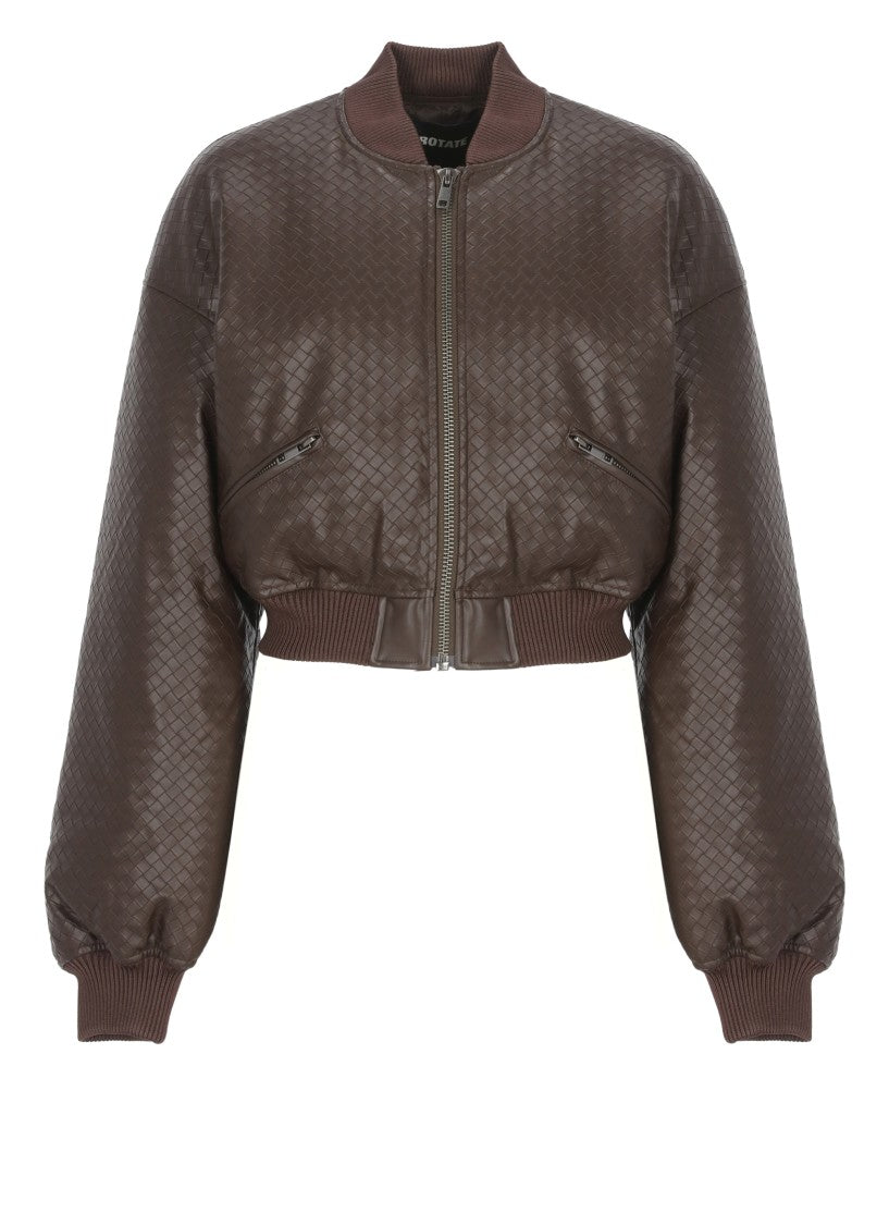 Rotate Synthetic Leather Bomber Jacket