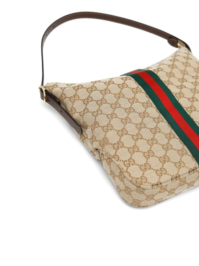 Gucci Monogram Canvas Bold Stripe Shoulder Bag