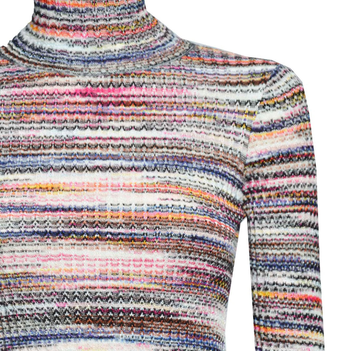 Missoni Multicolor Ribbed Wool And Viscose Turtleneck