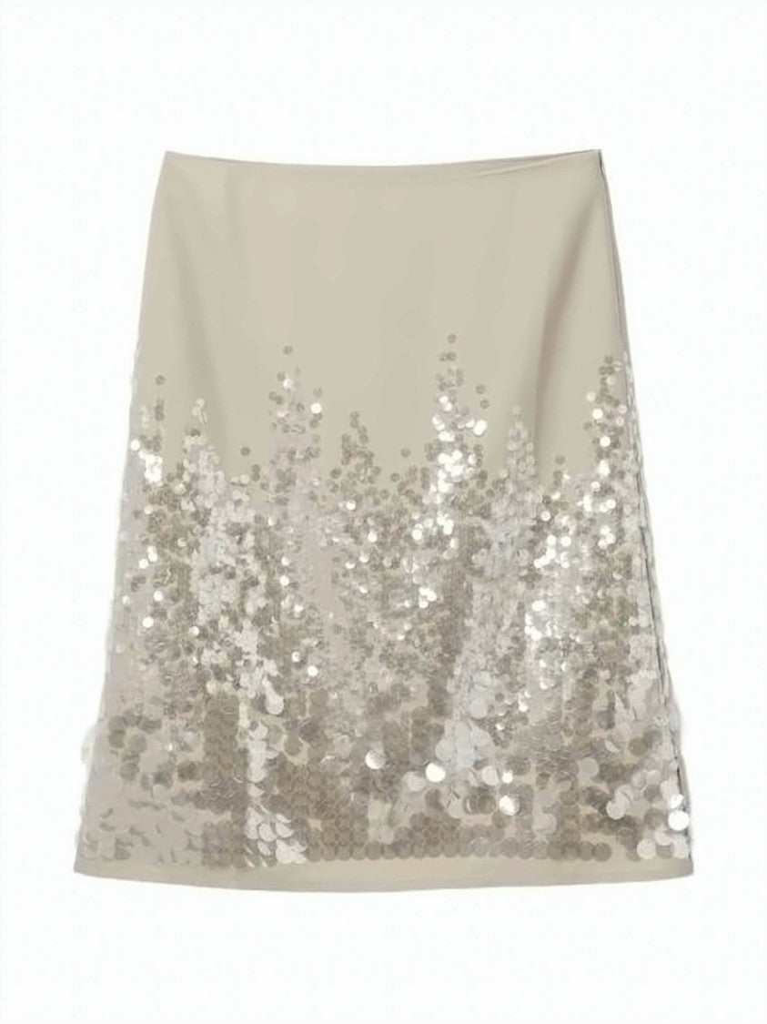 Paloma Wool Midi Skirt With Sequined Hem And Smooth Fabric