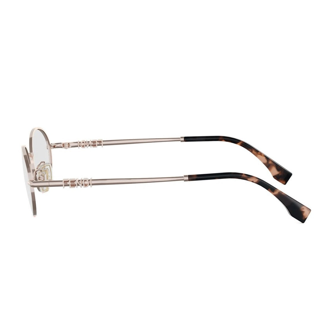 Fendi Rose Gold Fendigraphy Metal Oval Sunglasses