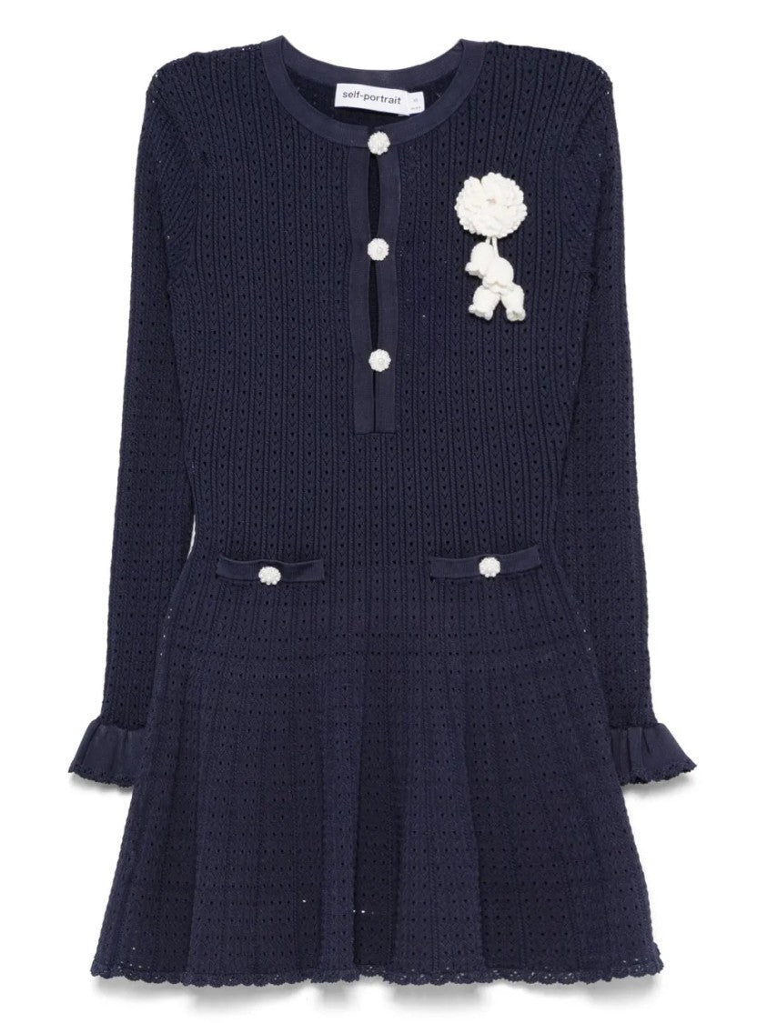 Self-Portrait Crochet-Knit Dress