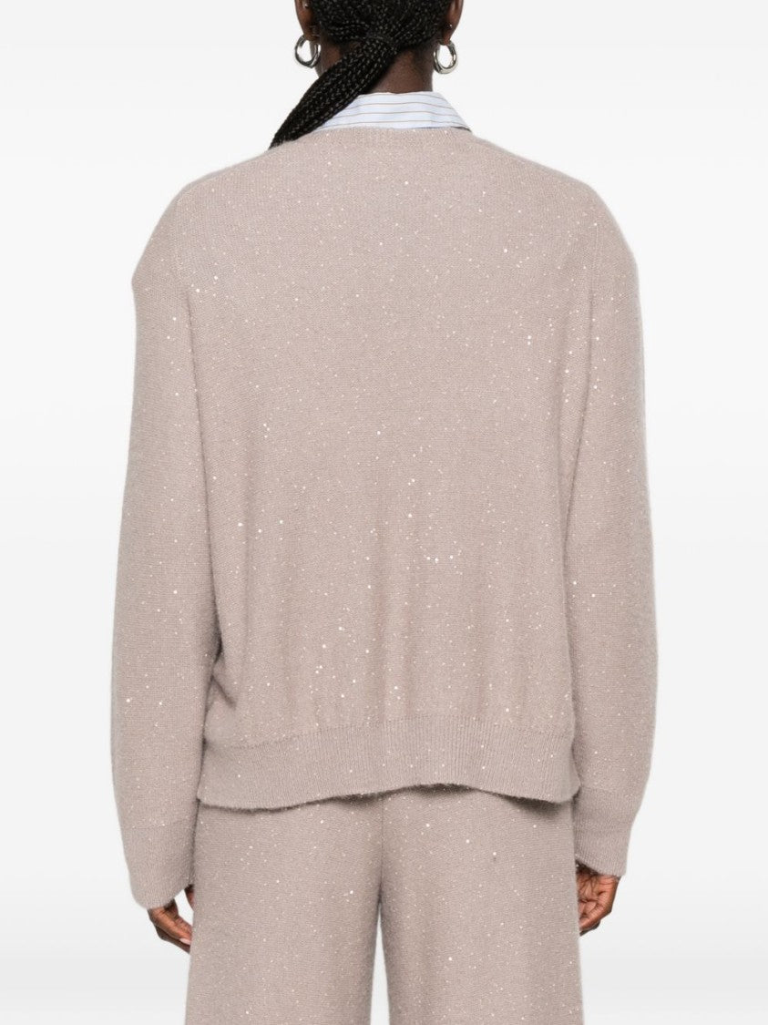 Fabiana Filippi Grey Relaxed Fit Speckled Sweater
