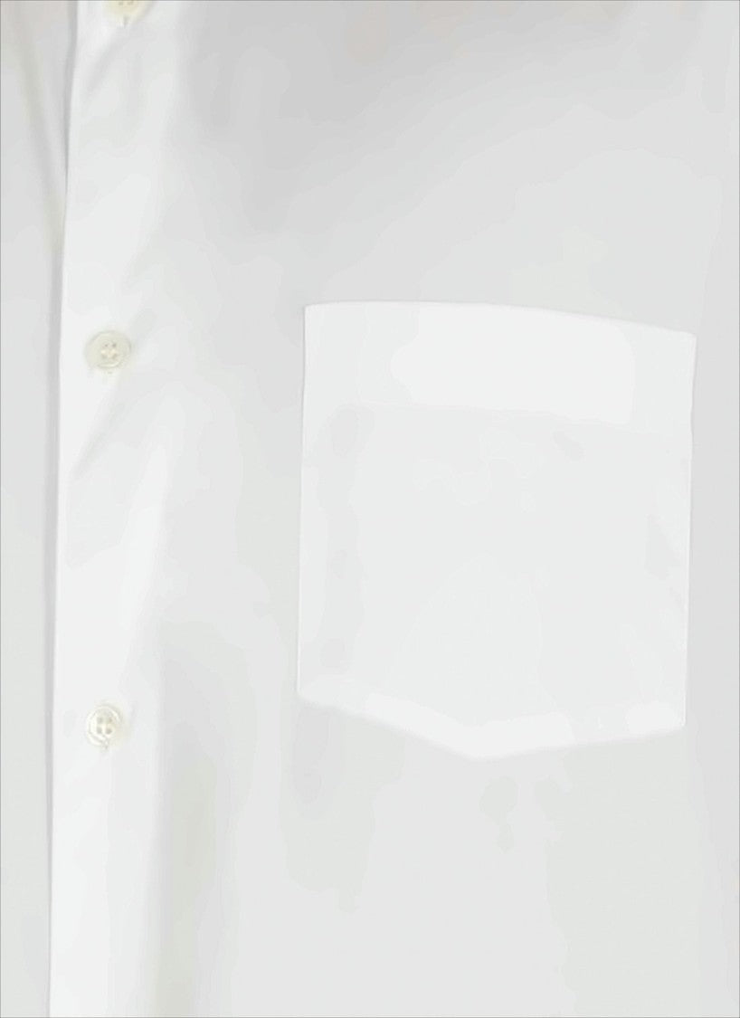 Comme Des Garçons Long-Sleeve Shirt With Pointed Collar And Curved Hem