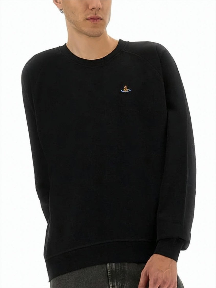 Vivienne Westwood Relaxed Fit Black Long-Sleeve Sweatshirt With Ribbed Cuffs
