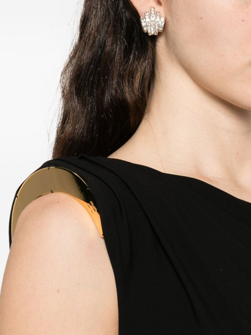 Elisabetta Franchi Asymmetrical Hem Sleeveless Dress With Draped Detail