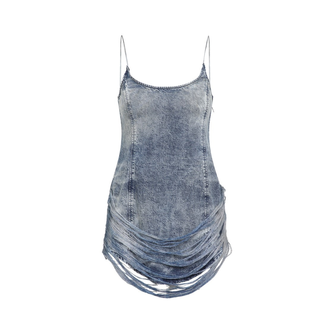 Diesel Distressed Denim Texture Sleeveless Mini Dress