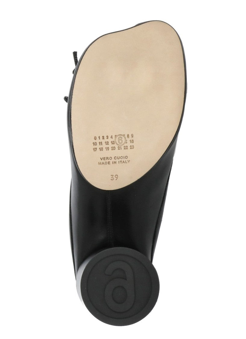 Mm6 By Maison Margiela Anatomic Leather Décolleté With Cylindrical Heel And Elastic Band