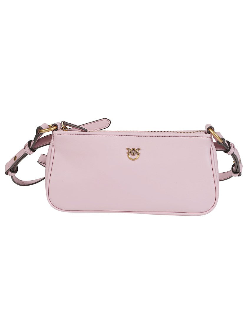 Pinko Half Moon Baguette Mini Leather Shoulder Bag