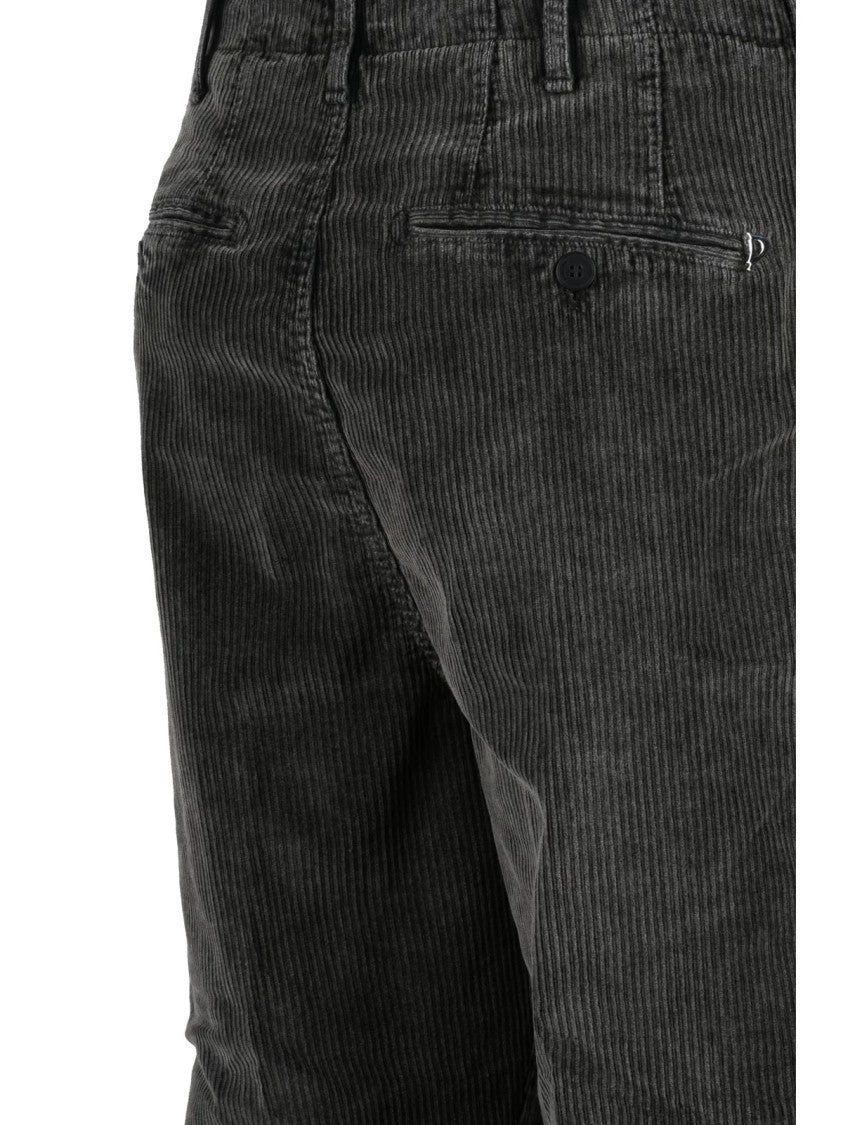 Dondup Black Janis Corduroy Straight-Leg Trousers