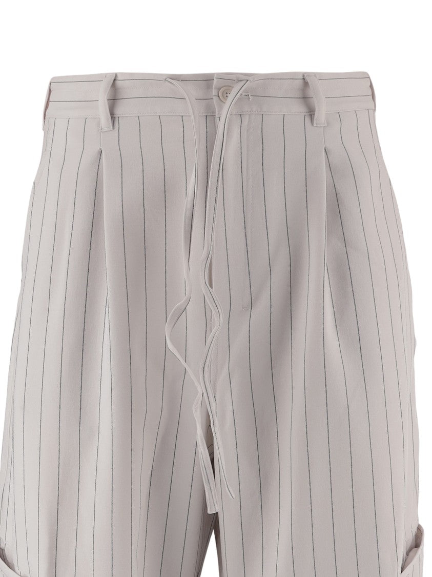 Y-3 Wide-Leg Trousers With Vertical Stripe Pattern