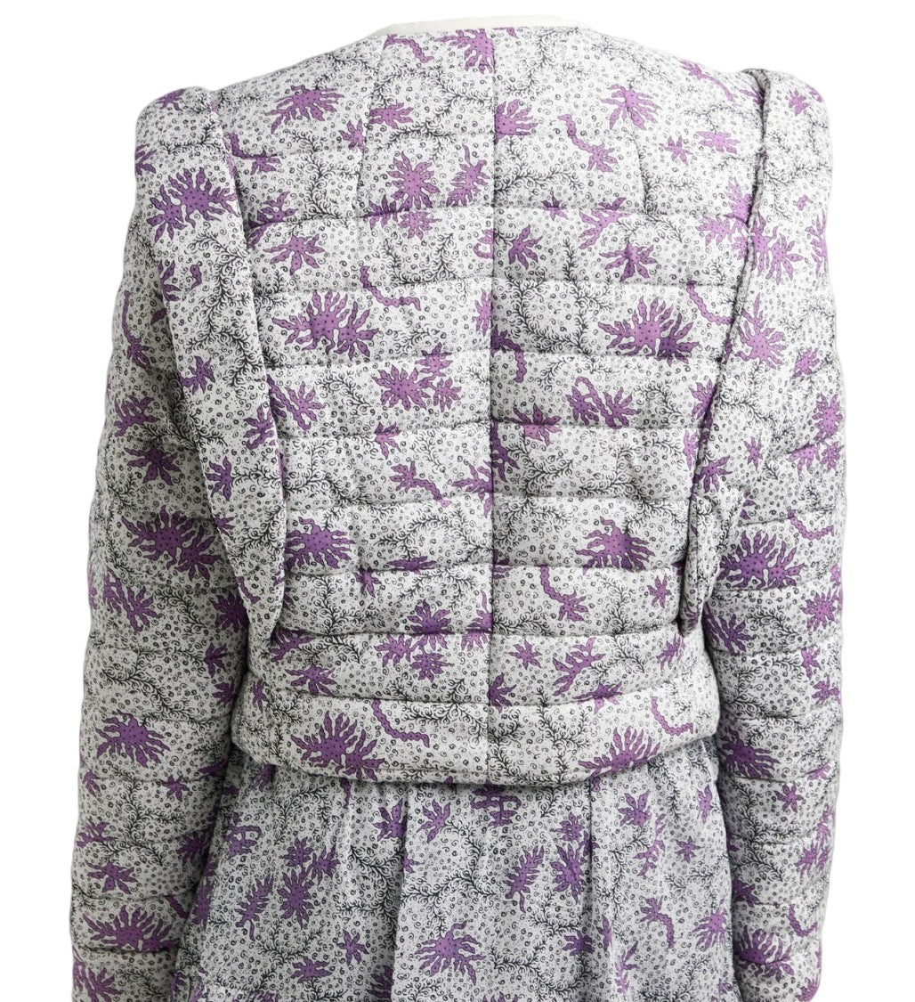 Isabel Marant Cropped Quilted Jacket With Floral Pattern