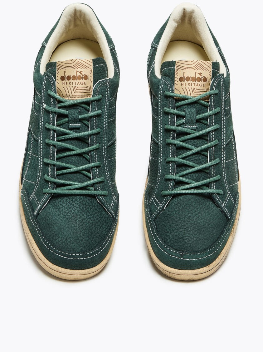 Diadora Textured Dark Green Low-Top Sneakers
