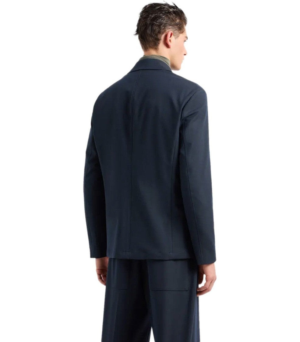 Emporio Armani Navy Blue Single-Breasted Jacket