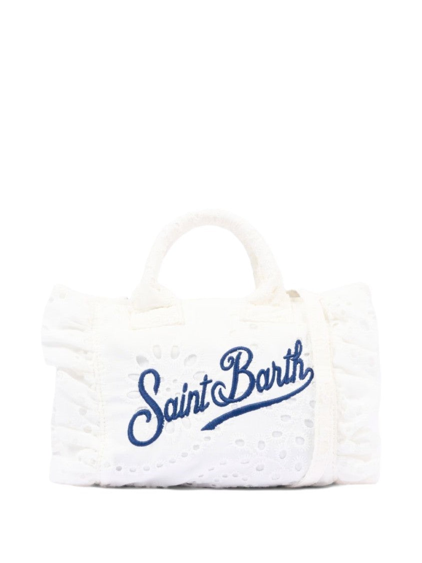 Mc2 Saint Barth White Unica Textured Eyelet Handbag