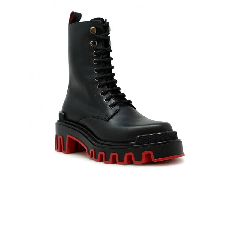 Christian Louboutin Calf Leather Dune Trott Alta Flat Low Boots