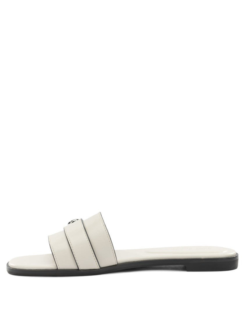 Tory Burch Goat Leather Sandals With Metallic Logo Detail