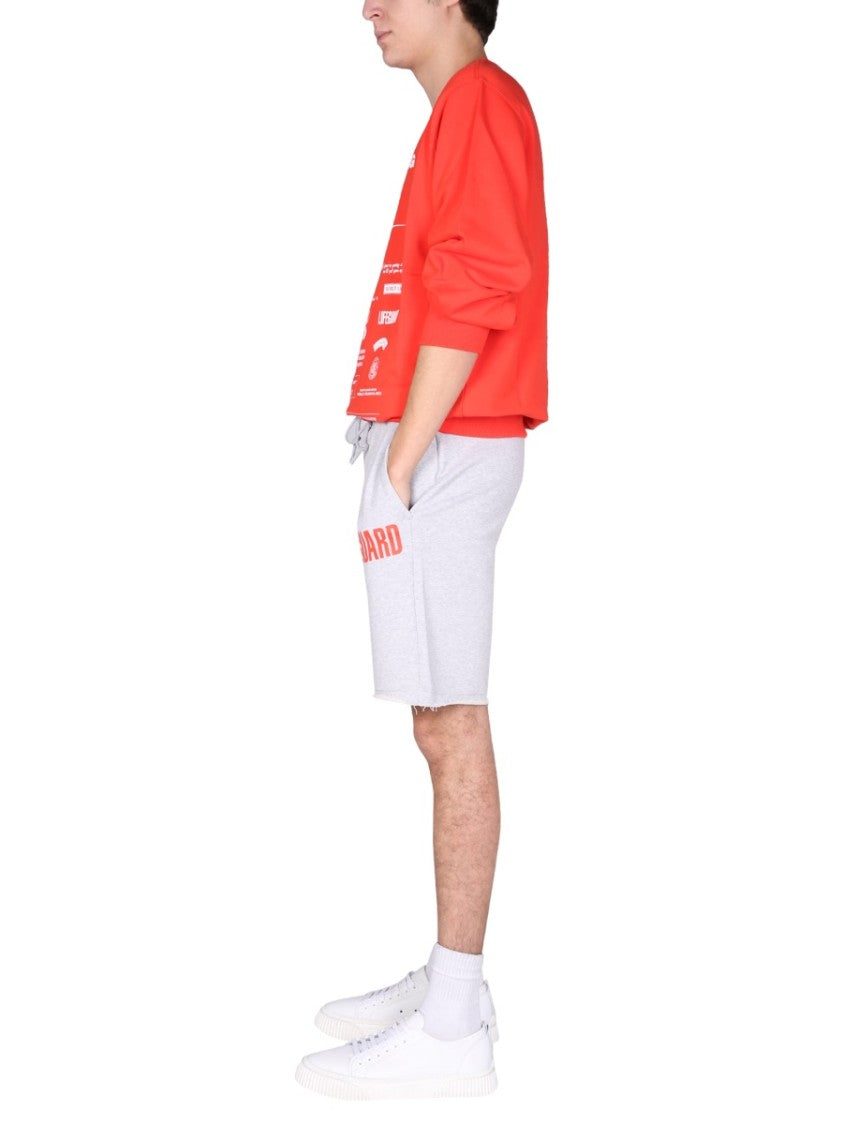 Helmut Lang Cotton Fleece Bermuda Shorts With Adjustable Waist
