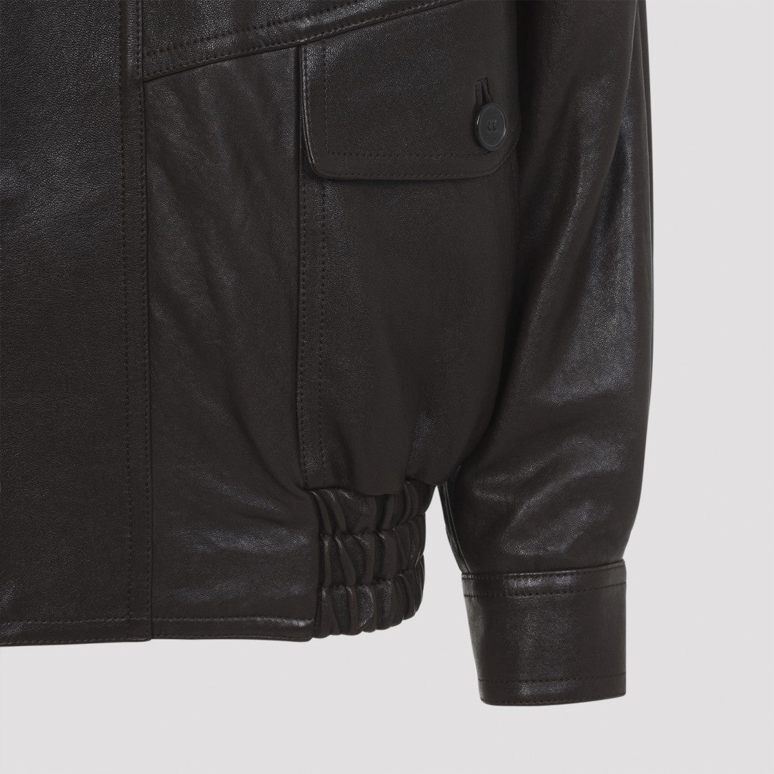 Saint Laurent Lamb Leather Jacket With Classic Collar