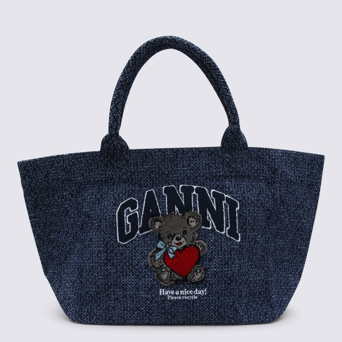 Ganni Black Leather Top Handle Handbag