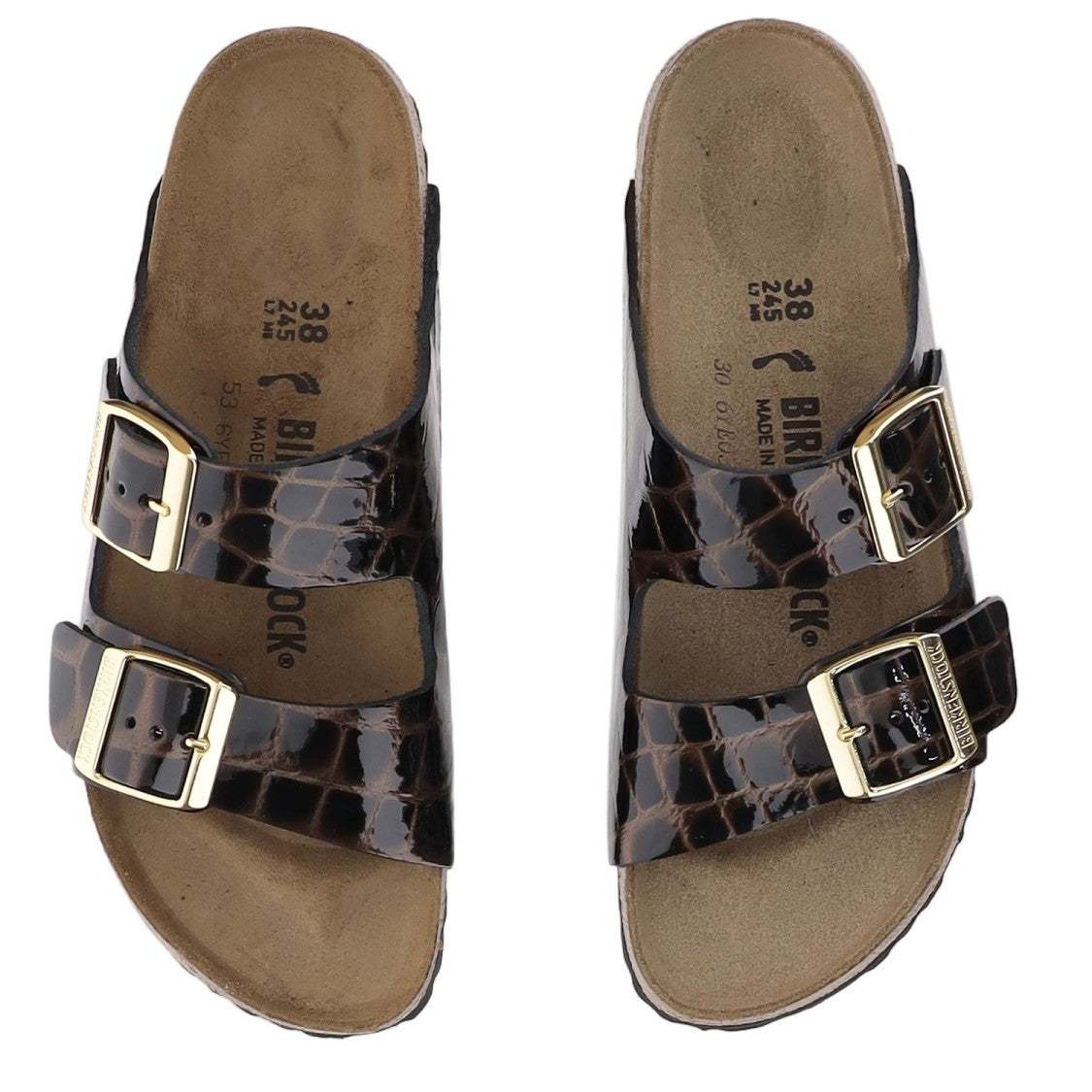 Birkenstock Open-Toe Leather Sandals With Adjustable Straps And Animal Print
