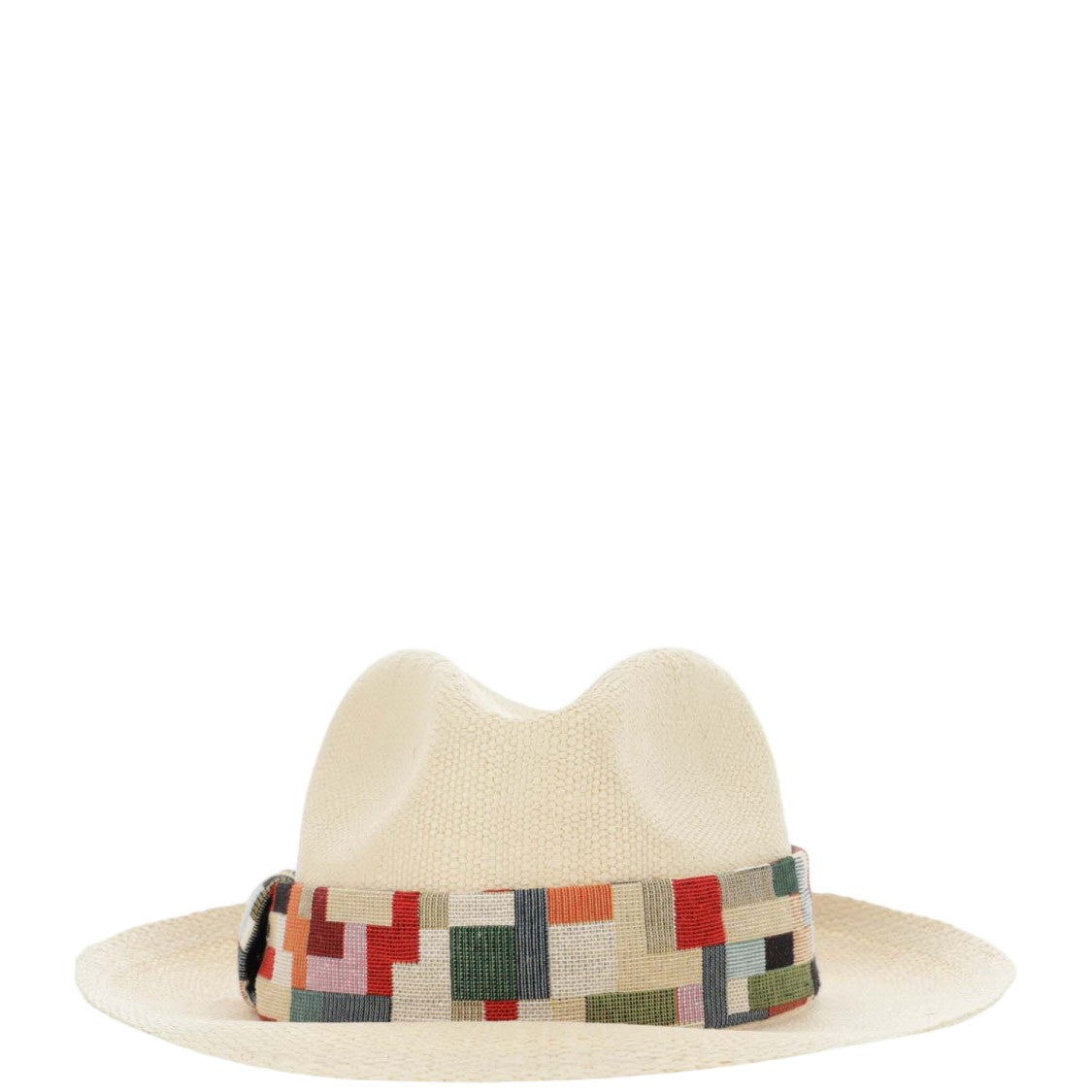 Alexia Alvarez De Toledo Panama Hat With Geometric Pattern
