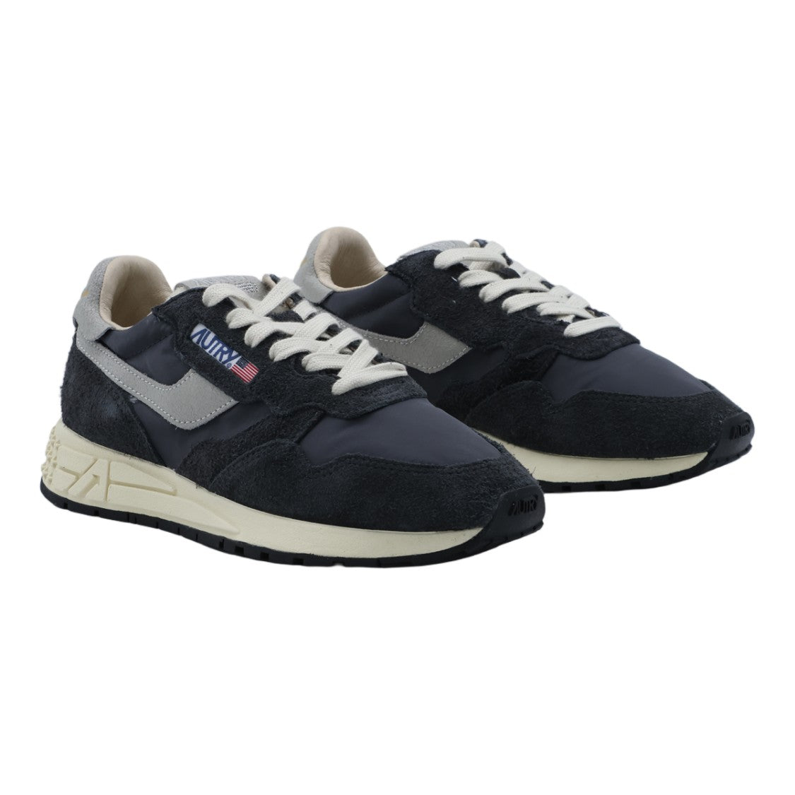 Autry Lace-Up Sneakers With Suede And Smooth Fabric Panels