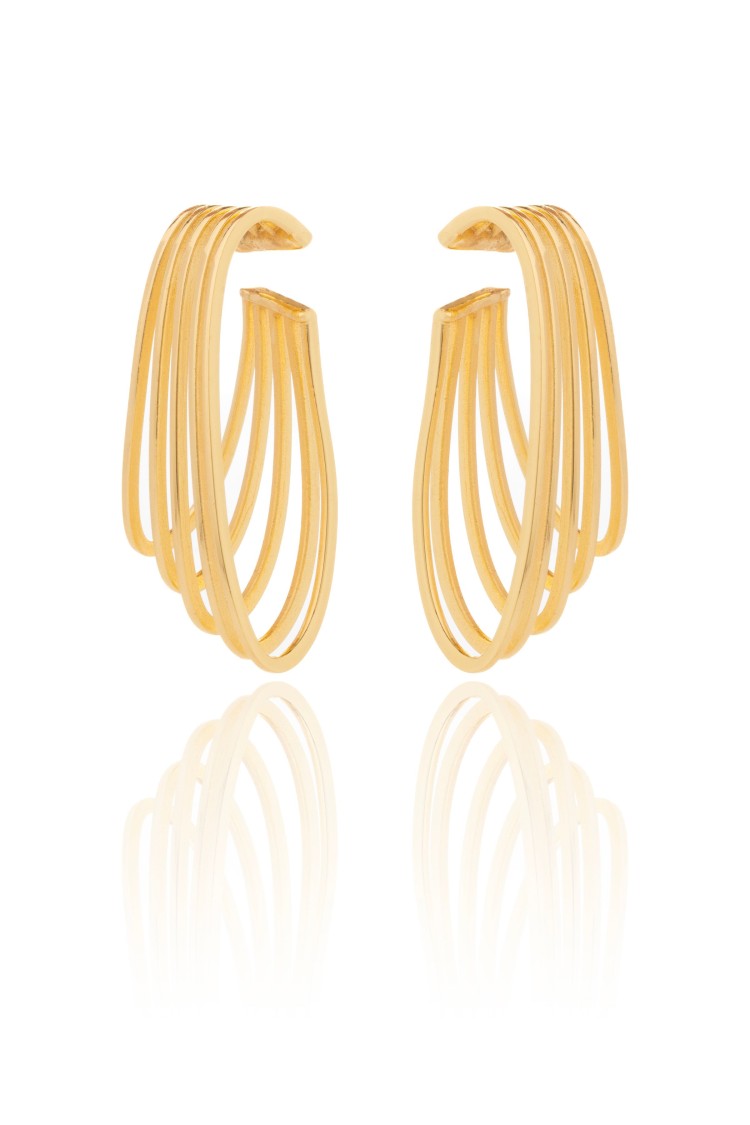 Federica Tosi Gold Ear Cuff The Couple 18K Gold Plated Bronze Metal Earrings
