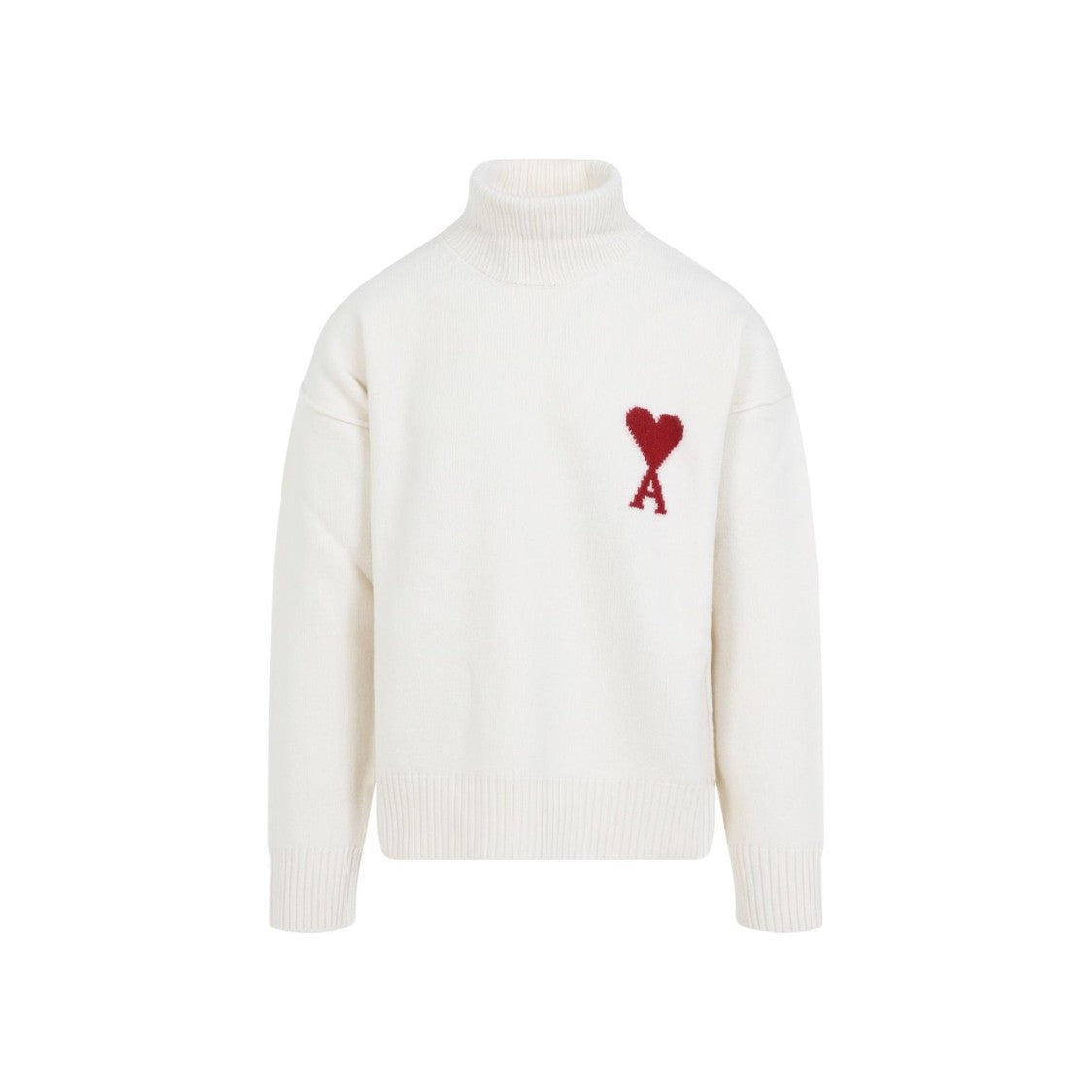 Ami Logo Wool Sweater – Off-White