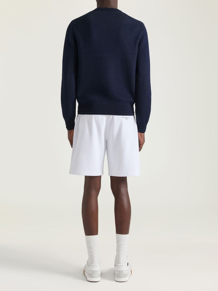 Givenchy Ottoman Detail Textured Cotton Crewneck Sweater