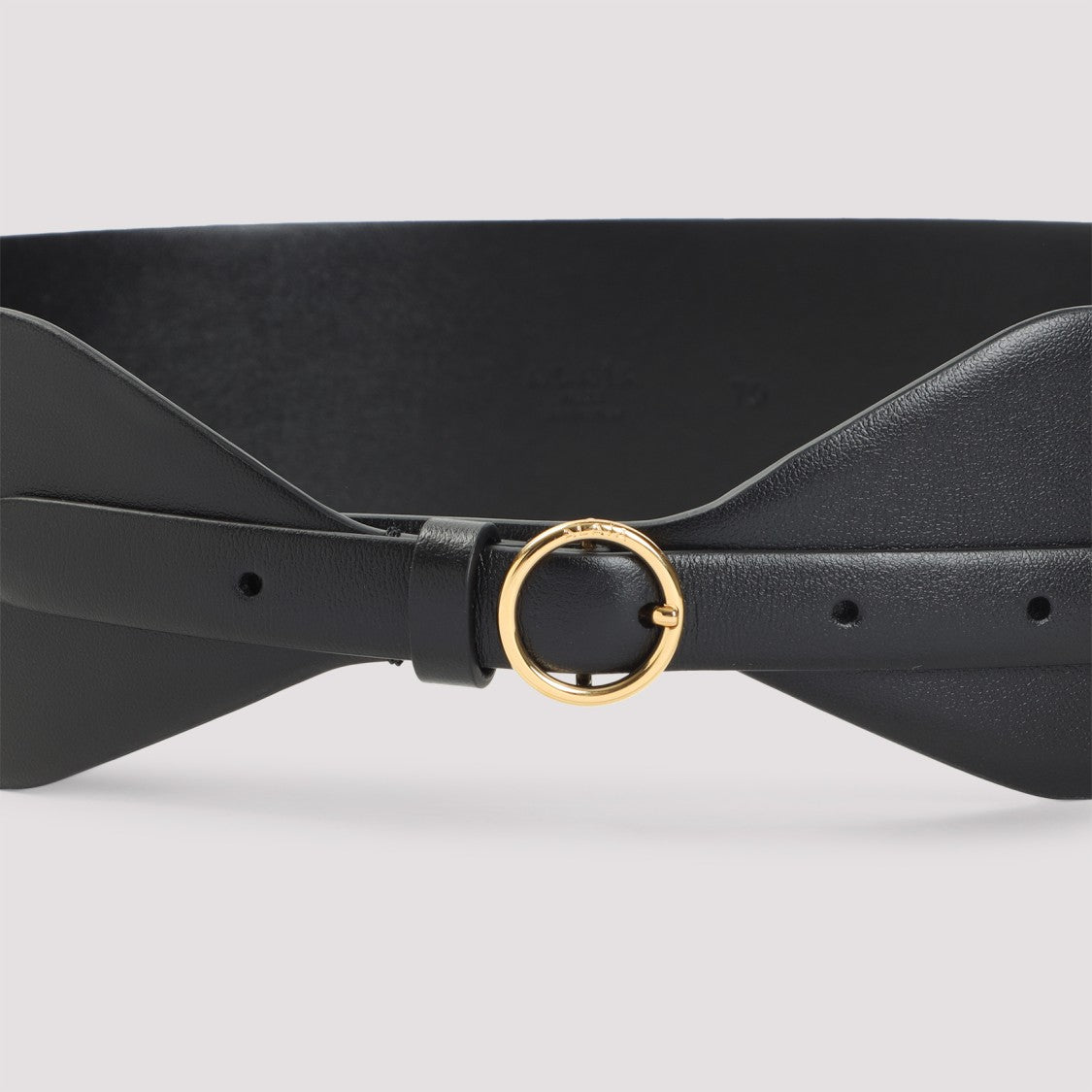 Alaïa Asymmetrical Black Calf Leather Belt