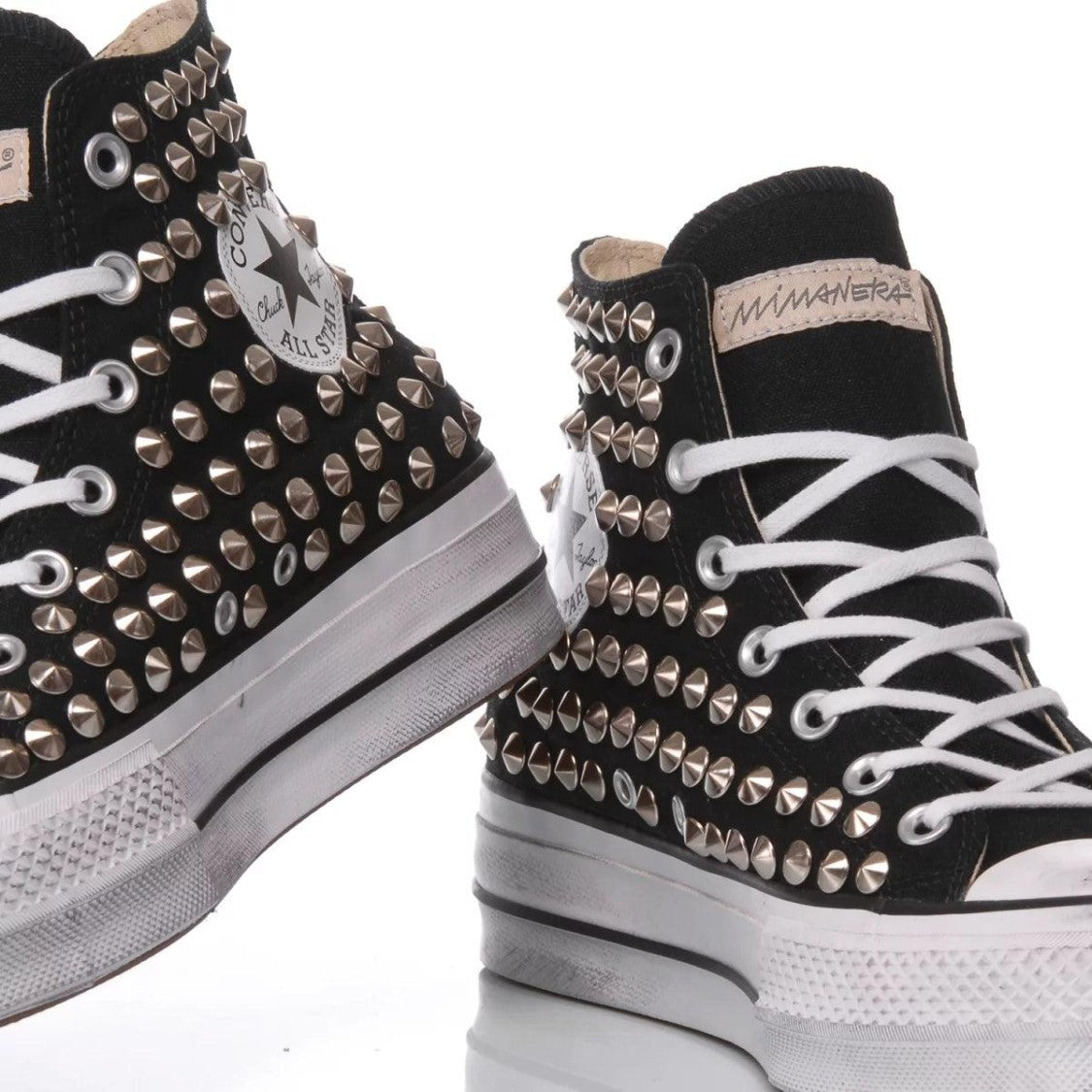 Converse High-Top Platform Sneakers With Metallic Stud Accents