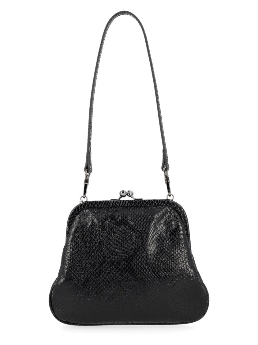 Vivienne Westwood Neutrals Vivienne's Snakeskin Leather Clutch Bag