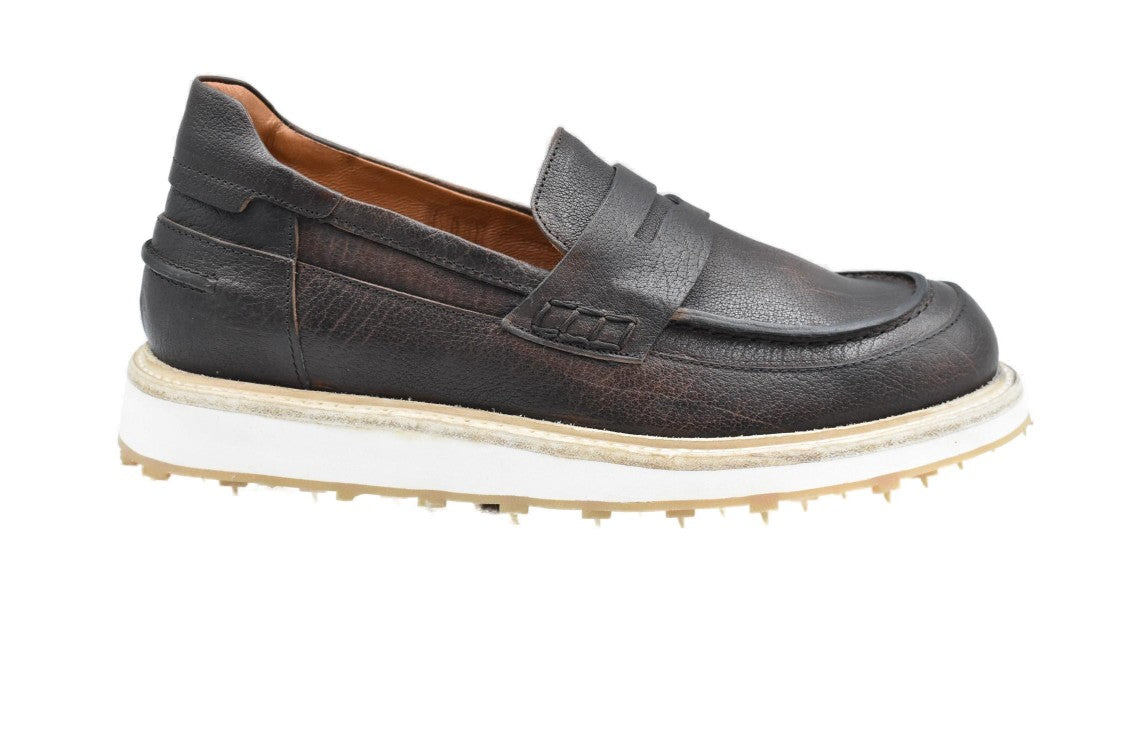 Ernesto Dolani Beige Moccasin Shoes With Penny Strap Design