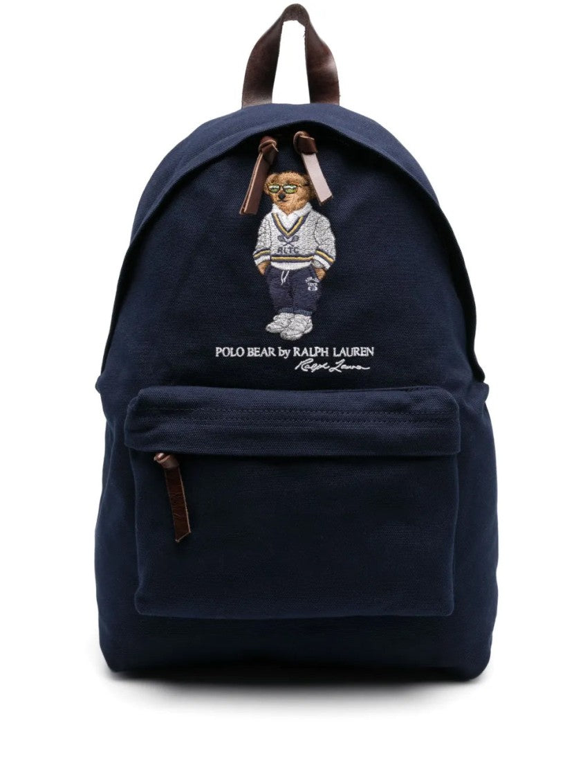 Polo Ralph Lauren Embroidered Bear Motif Backpack With Spacious Design