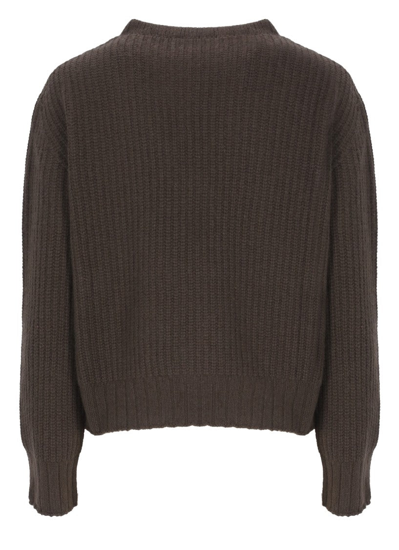 Oliver Lattughi Brown Cashmere Crew Neck Sweater